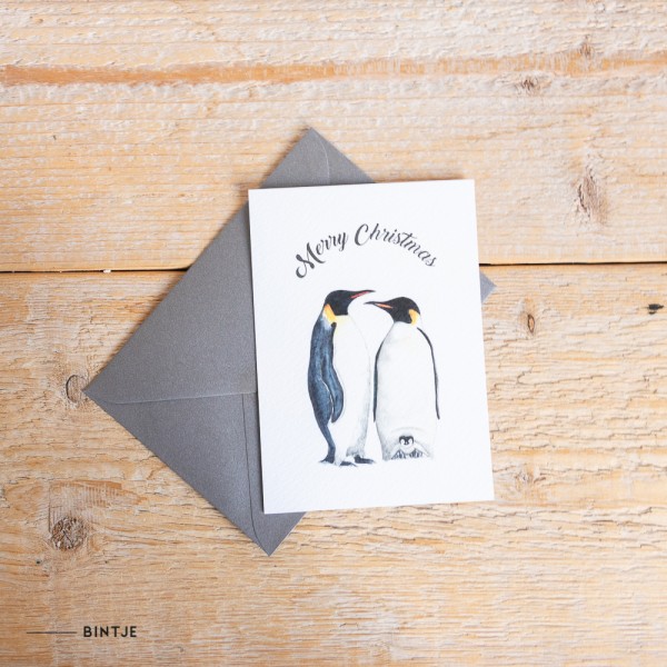 Ansichtkaart Kerst Pinguins met envelop - 10 stuks Ansichtkaart Kerst Pinguins met envelop - 10 stuks